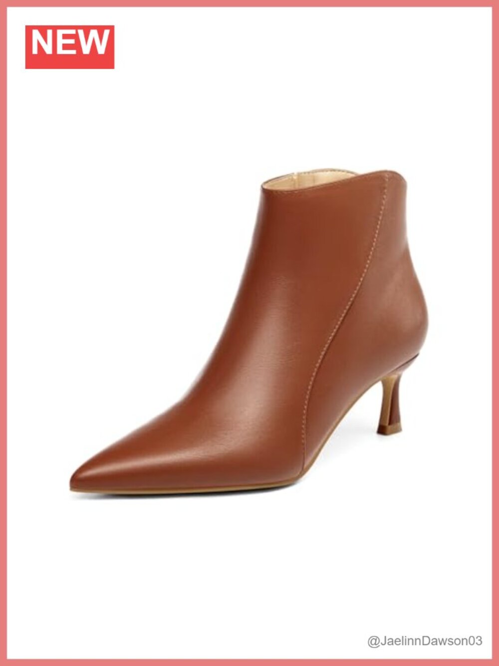 Womens Kitten Heel Ankle Boots Pointed Toe Side Zipper Fall Winter Booties